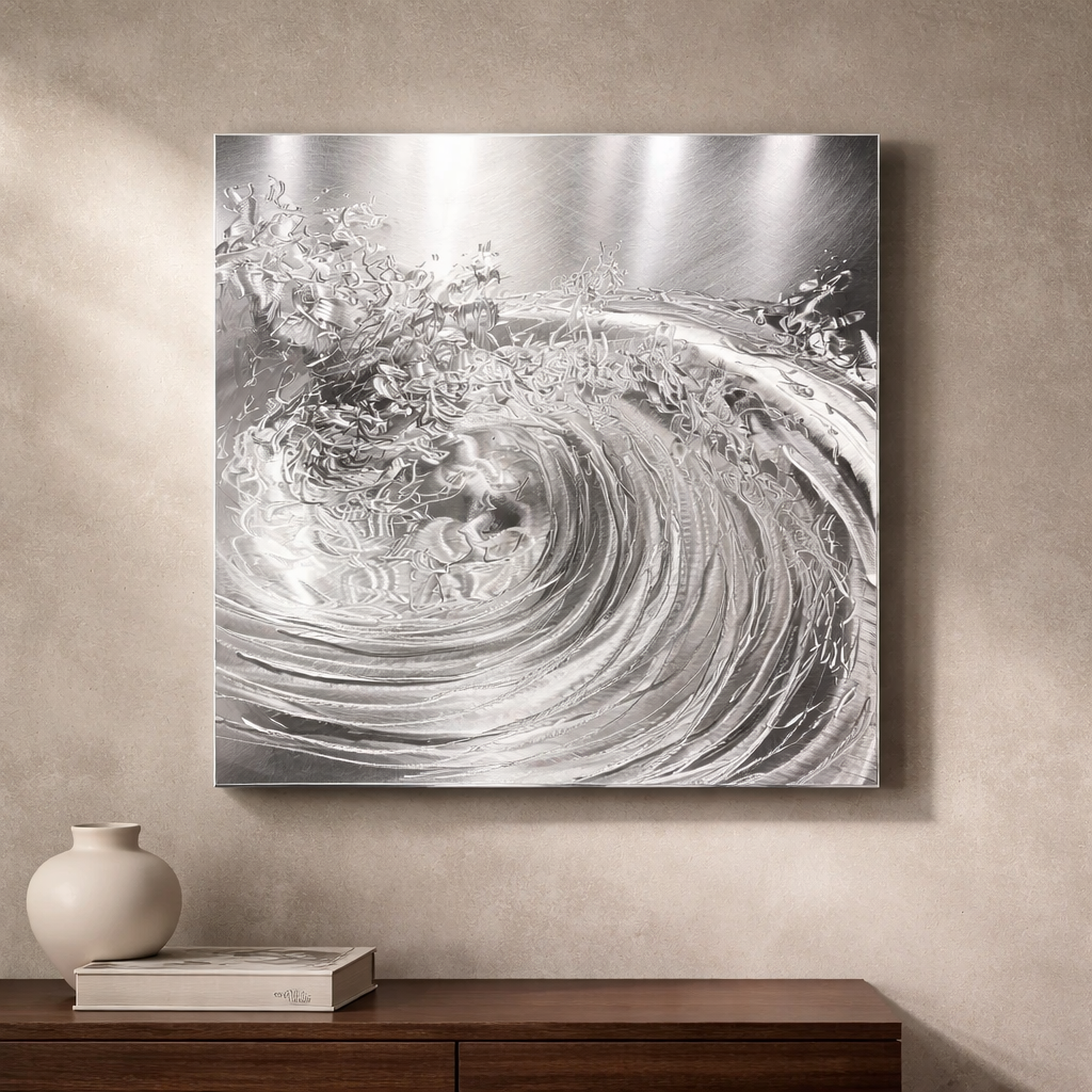 Coastal Serenity - Metal Wave Wall Art 24"x24"
