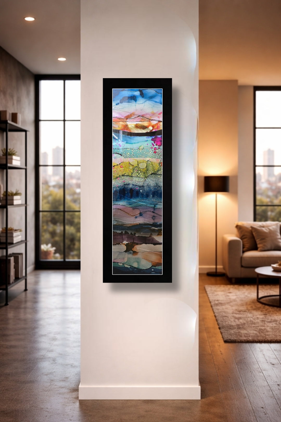 Layered Horizons - Metal Wall Art 9"x27"