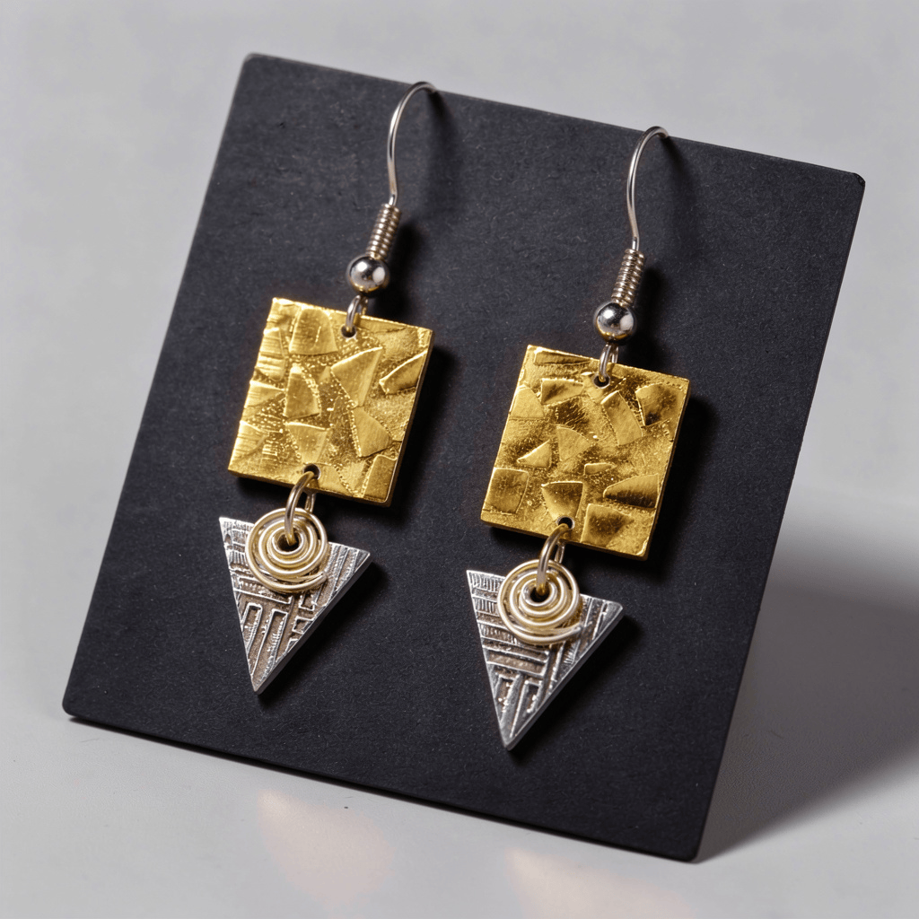 Golden Artifact Earrings 1.75"