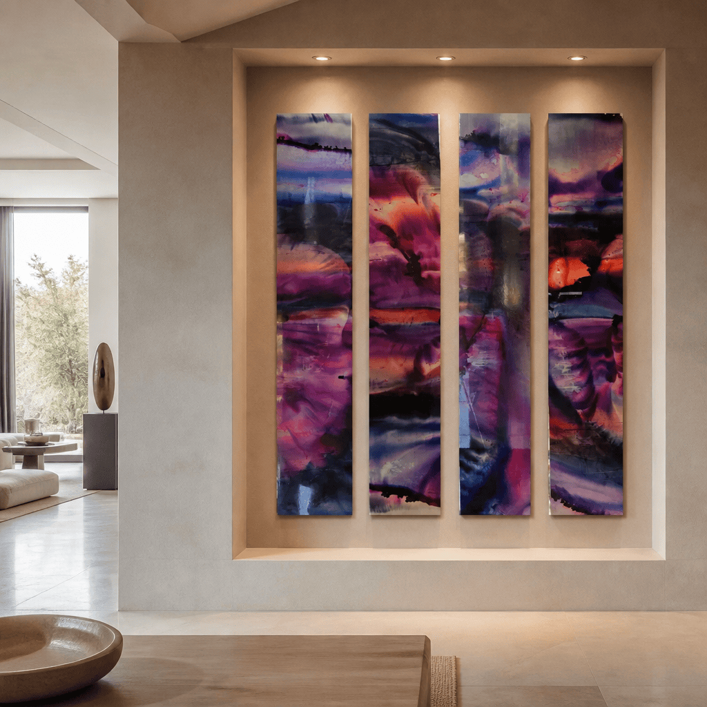 The Violet Hour - 4-Panel Metal Wall Art 8"x48" (each)