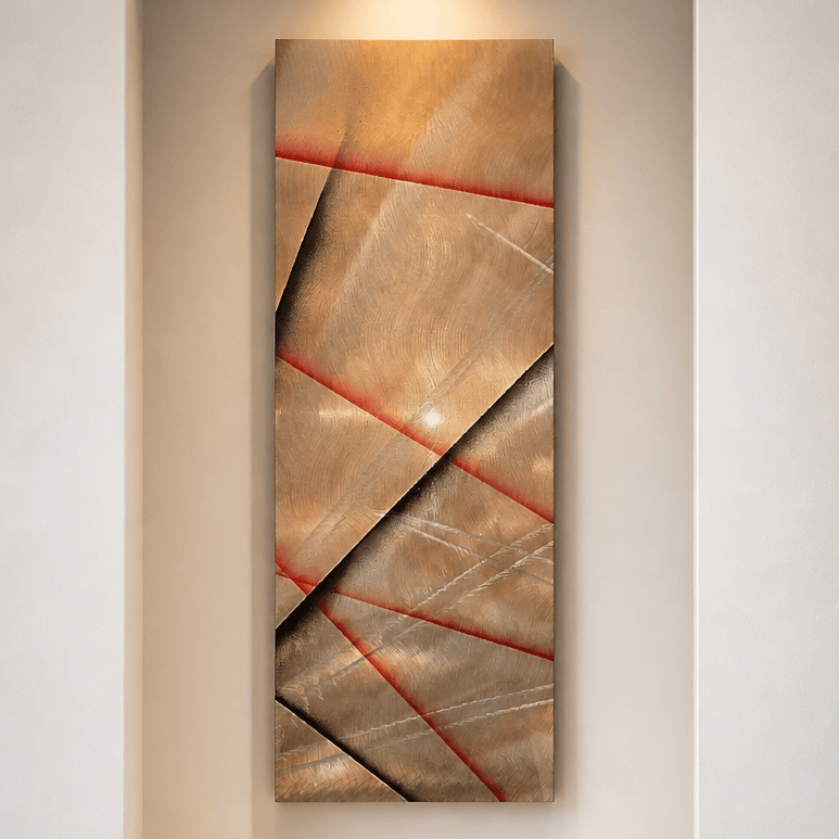 Crimson Fold - Metal Wall Art 9"x24"