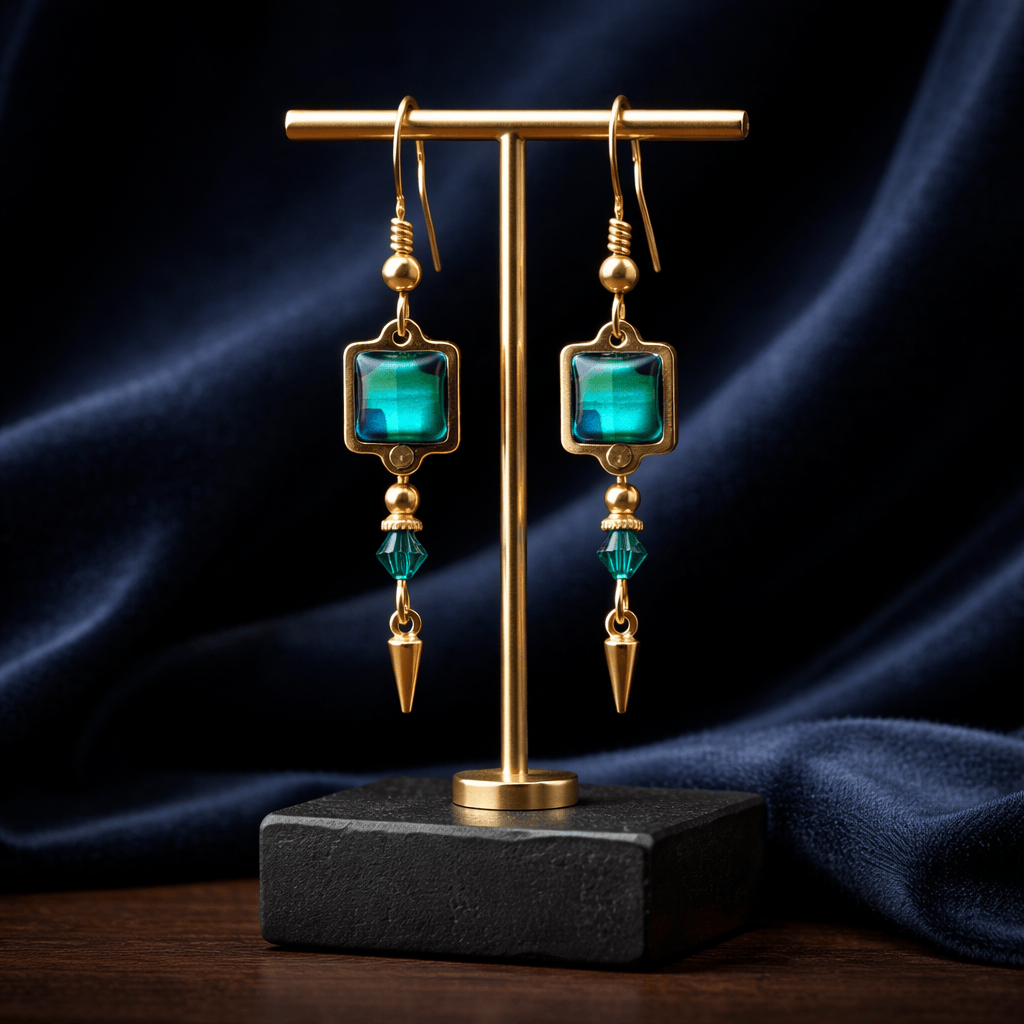 Emerald Elegance Earrings 1.25"