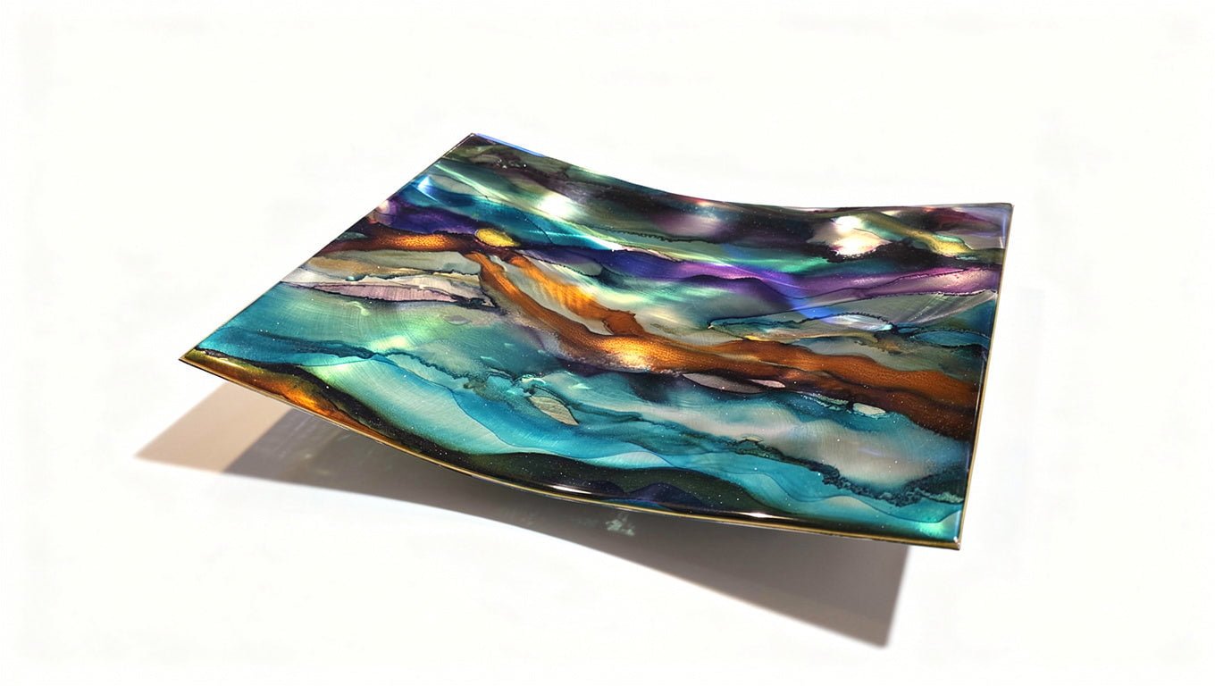 Aurora Basin - Metal Decorative Tray 12"x10"