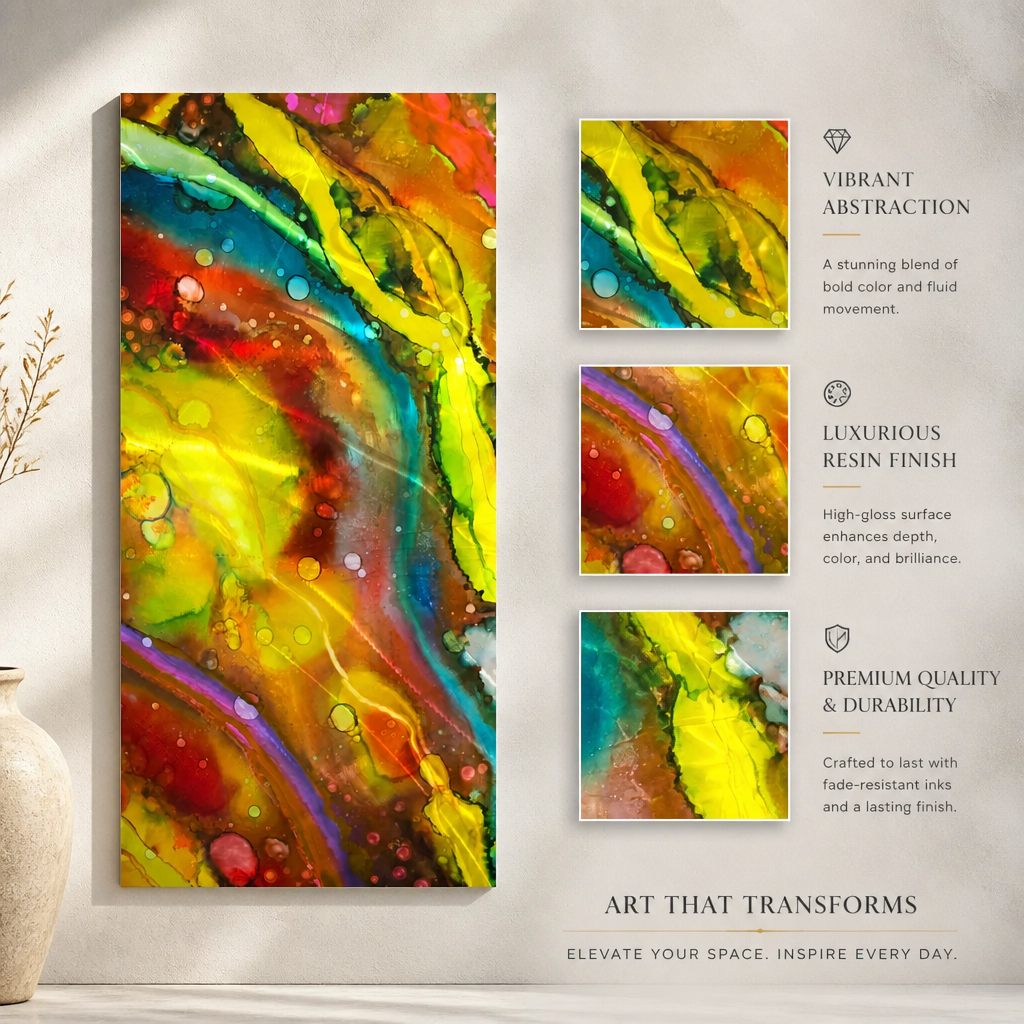 Wildfire Current - Metal Wall Art 12"x24"