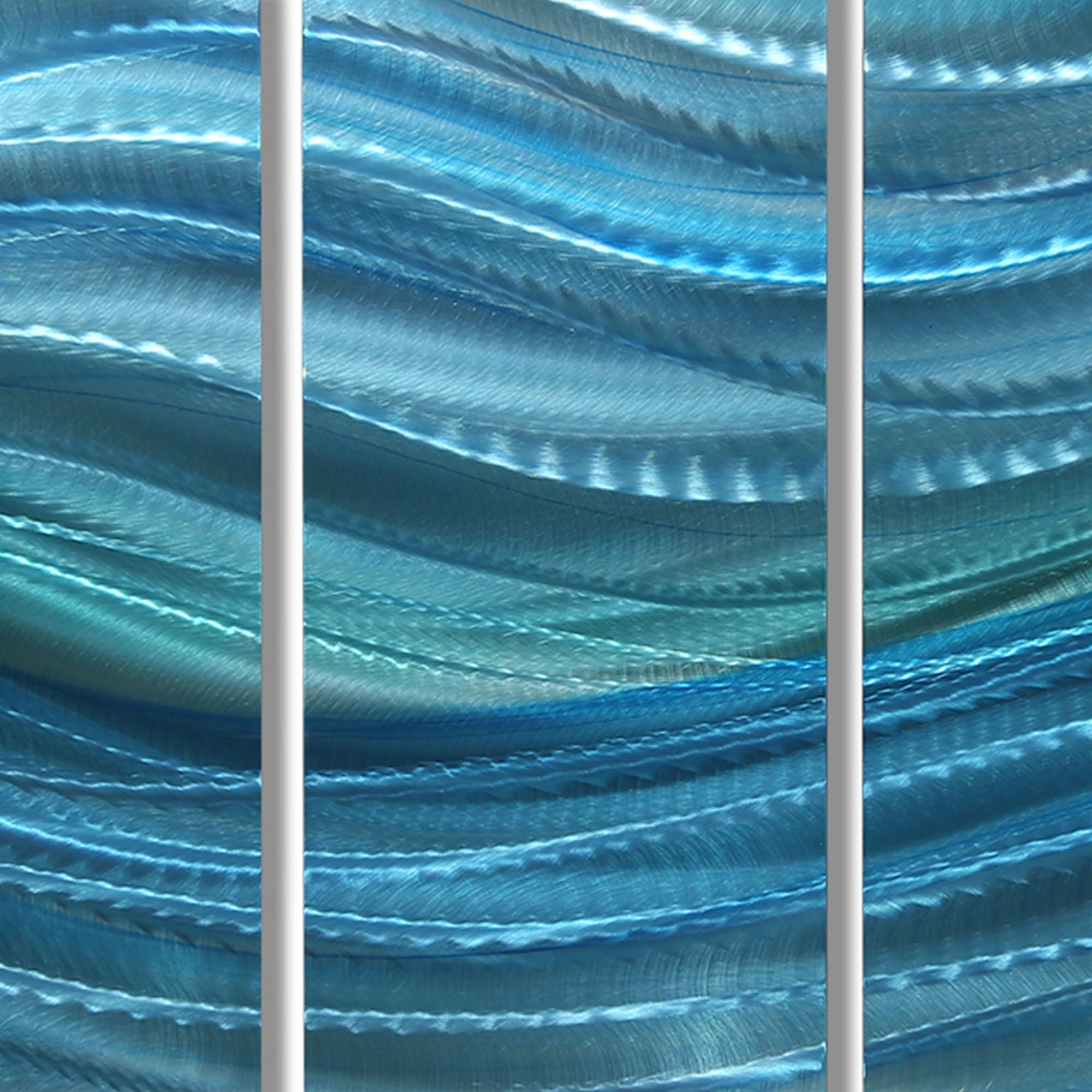 Peaceful Currents - 7-Panel Metal Wall Art 68"x24"