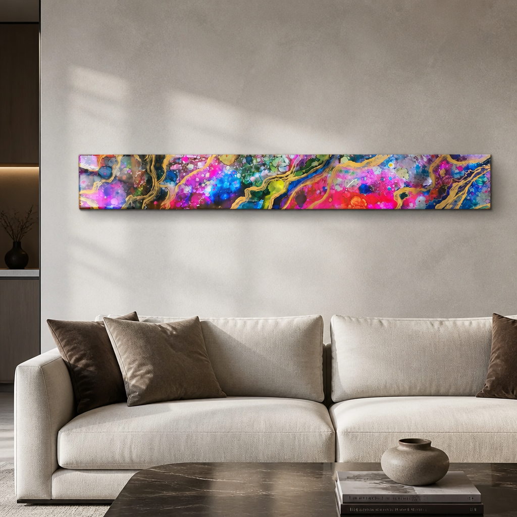 Fluid Euphoria - Metal Wave Wall Art 6"x46"