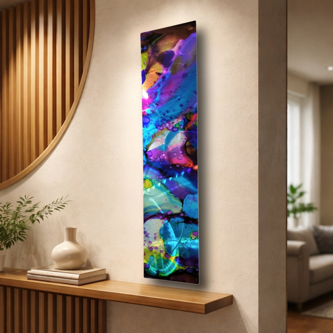 Indigo Pulse - Metal Wall Art 8"x36" (gem w36)