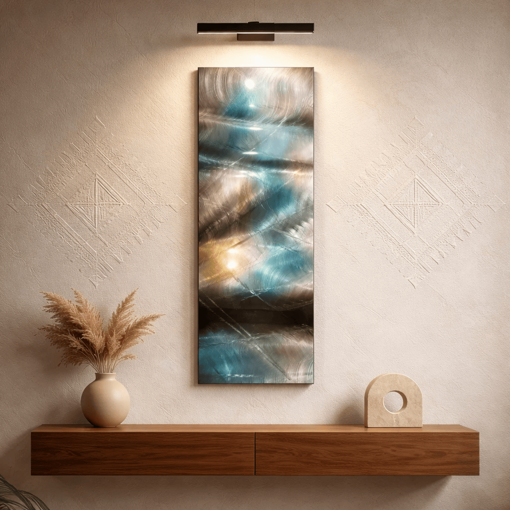 Tidal Luminance - Metal Wave Wall Art 10"x23" (13w)