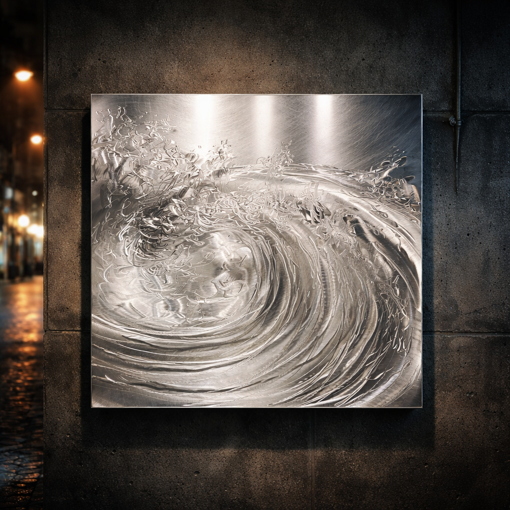 Coastal Serenity - Metal Wave Wall Art 24"x24"