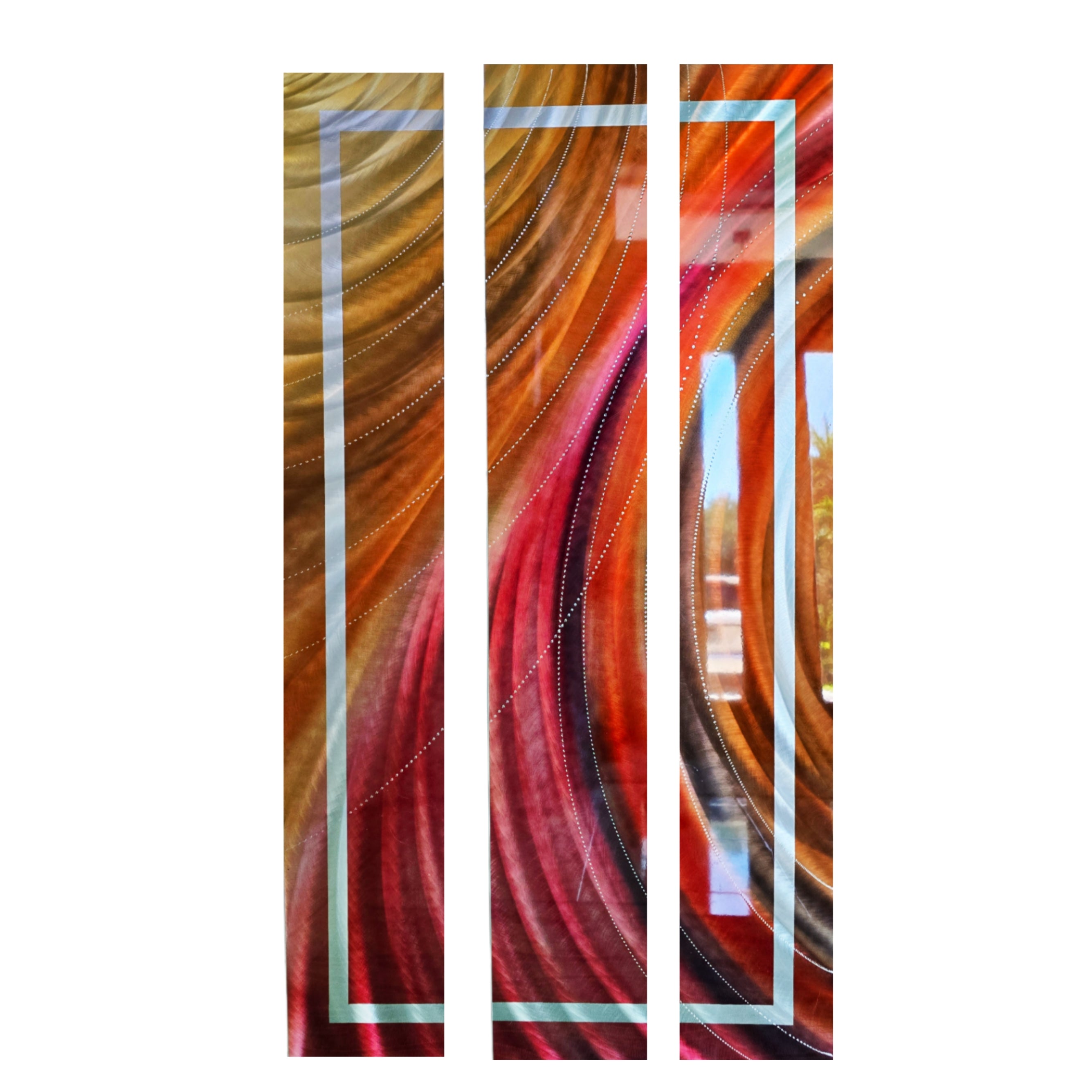The Wildfire - 3-Panel Metal Wall Art 8"x48" (each)