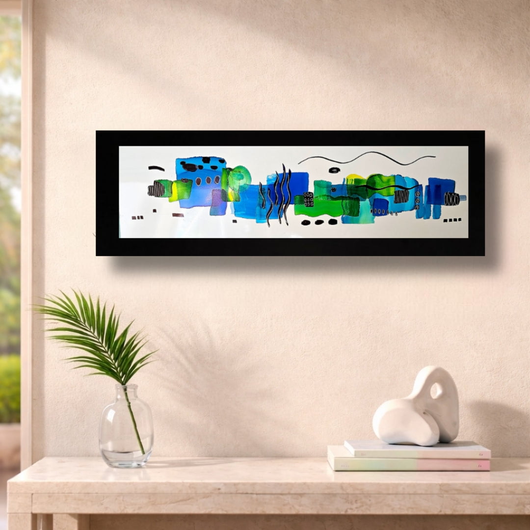 Emerald Rhythm - Metal Wall Art 9"x27"