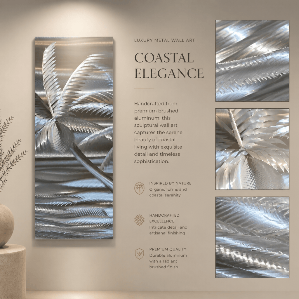 Palm Drift - Metal Wall Art 9"x24"