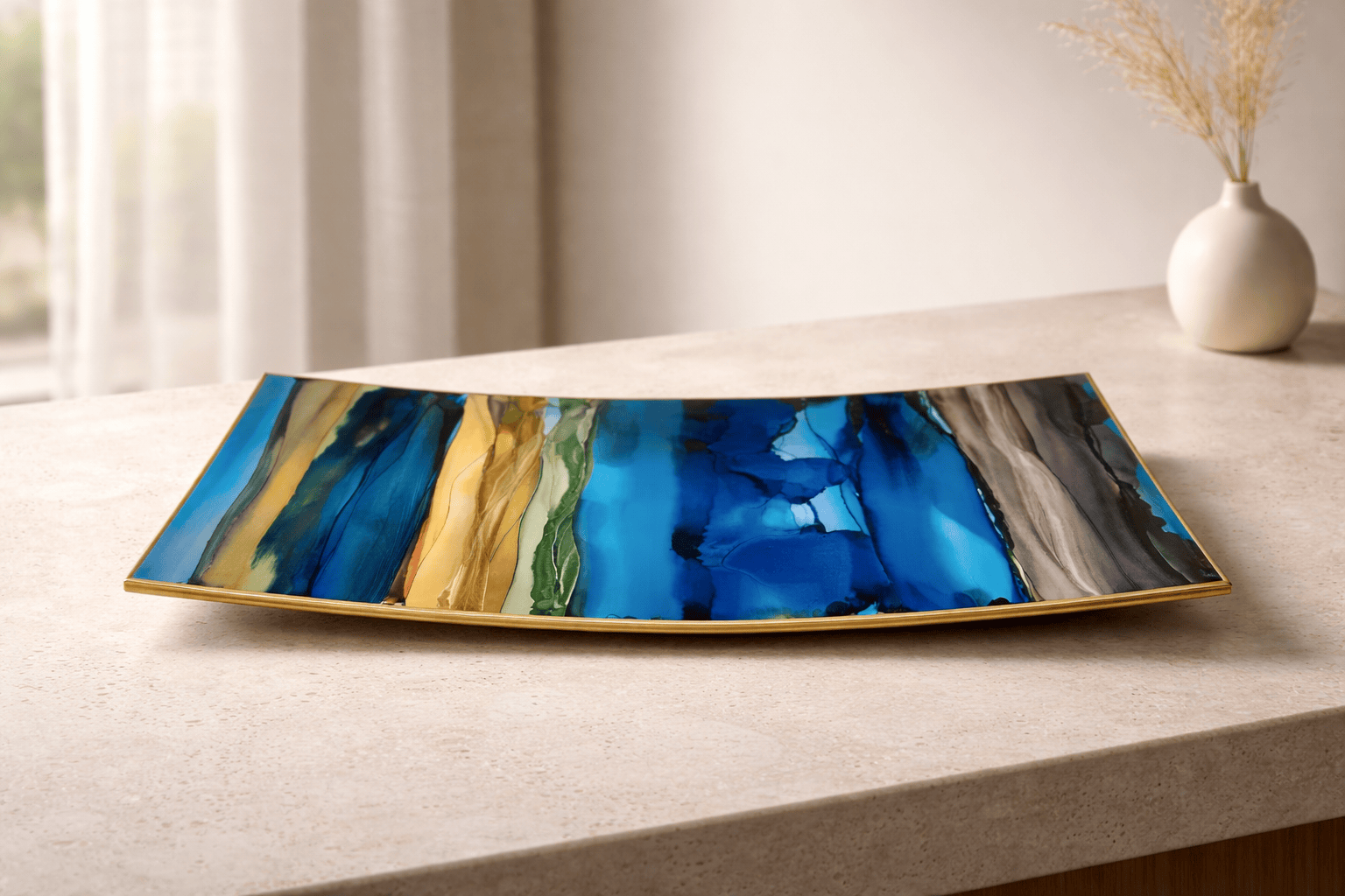 Coastal Drift - Metal Decorative Tray 6"x12"