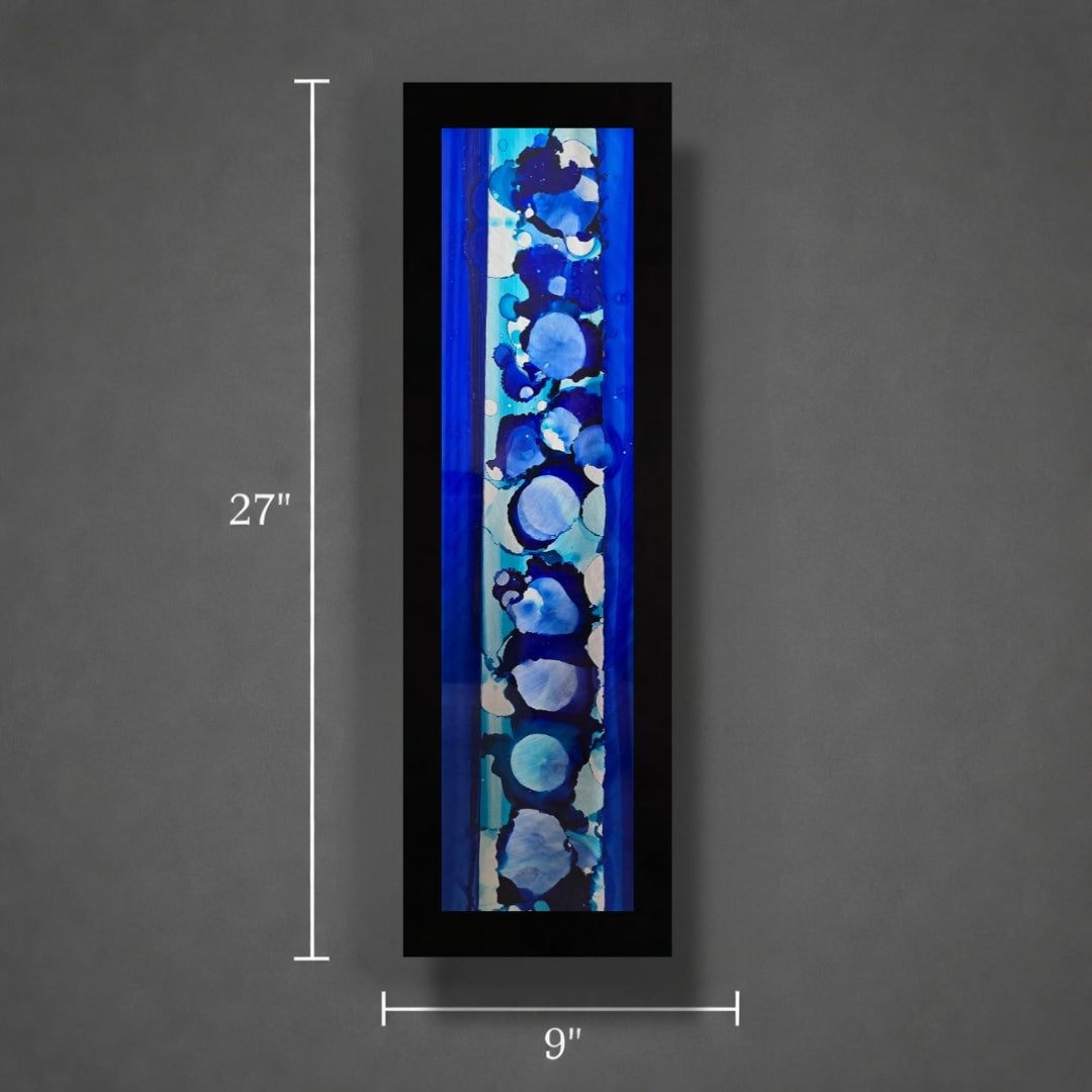 Cobalt Orbs - Metal Wall Art 9"x27"