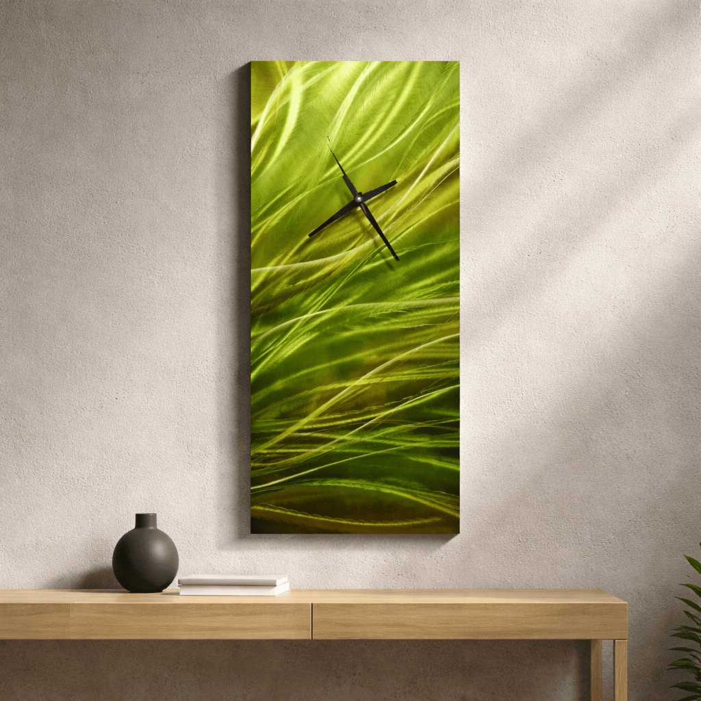 Meadow Breeze - Metal Wall Clock 10"x24"