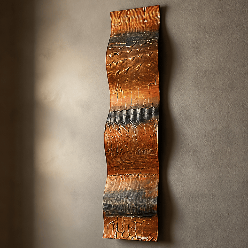 Ember Current Wave - Metal Wall Art 10"x46"