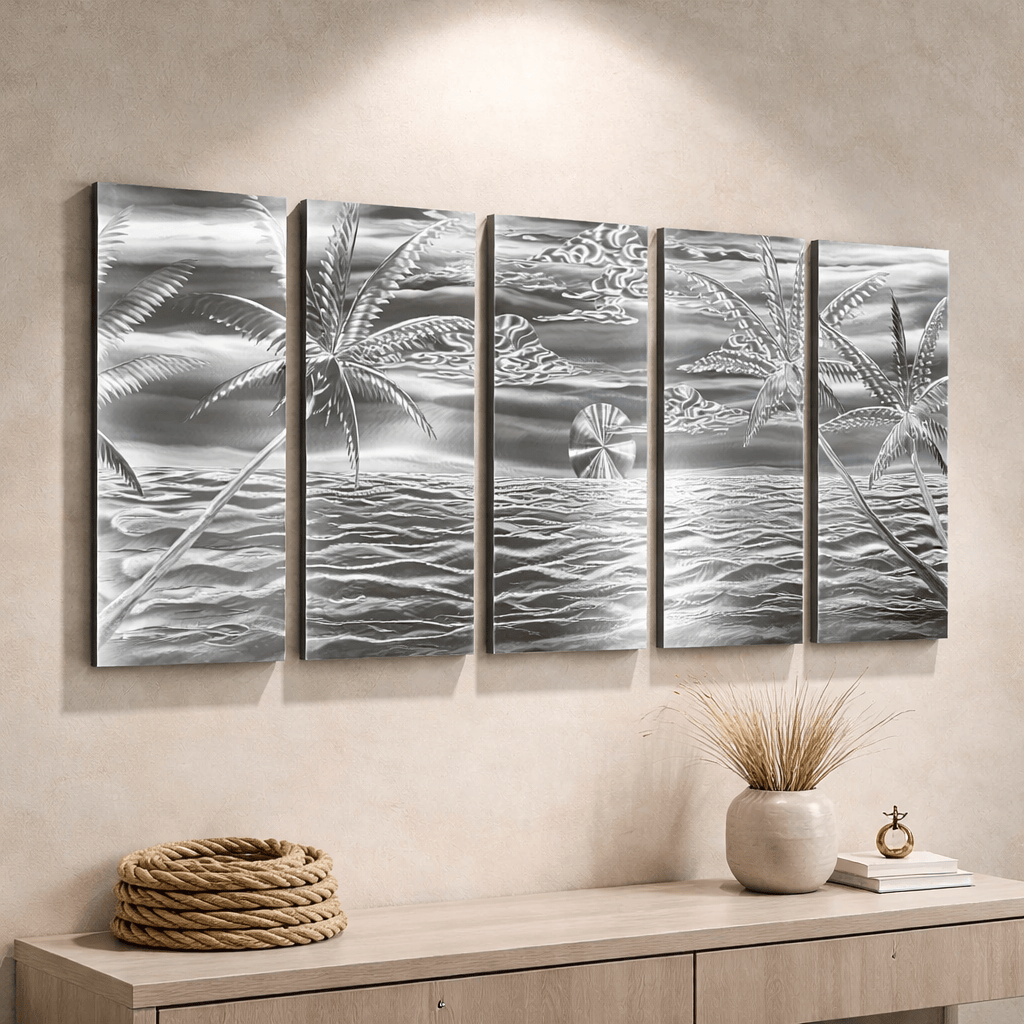 WTW アート モノトーン 西海岸 インテリア Island Tranquility - Metal Wall Art 24