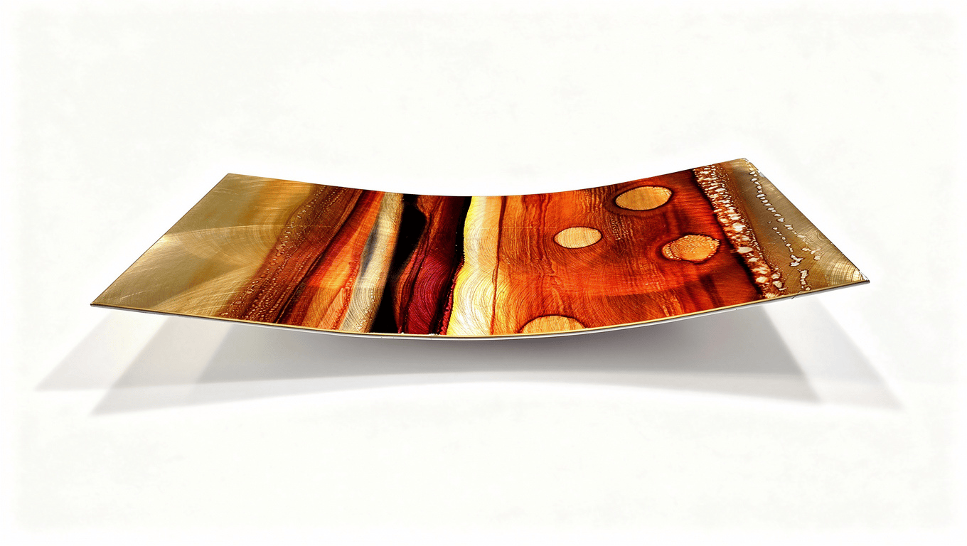 Ember Glow - Metal Decorative Tray 12"x6"