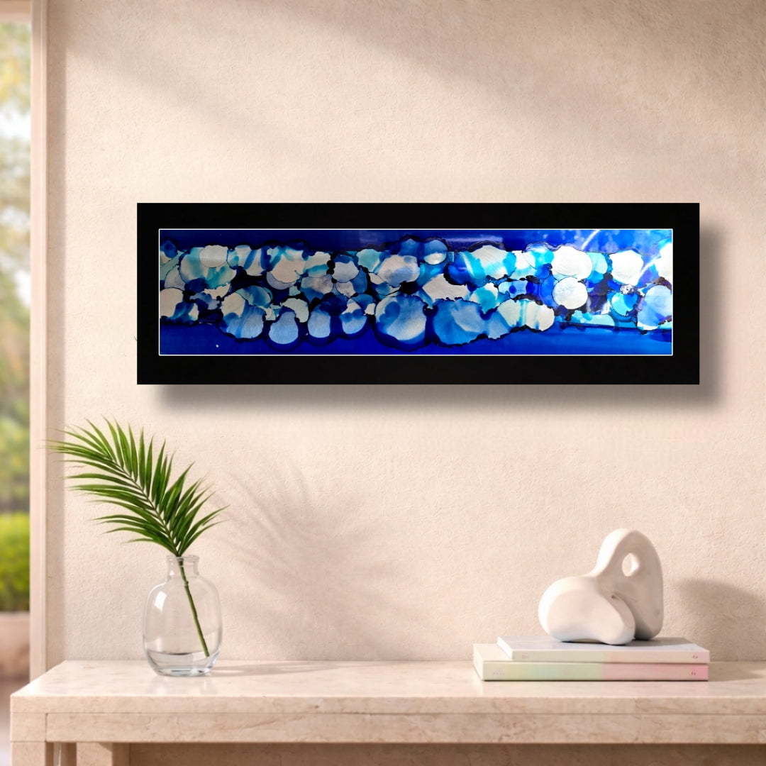 Cobalt Orbs - Metal Wall Art 9"x27"