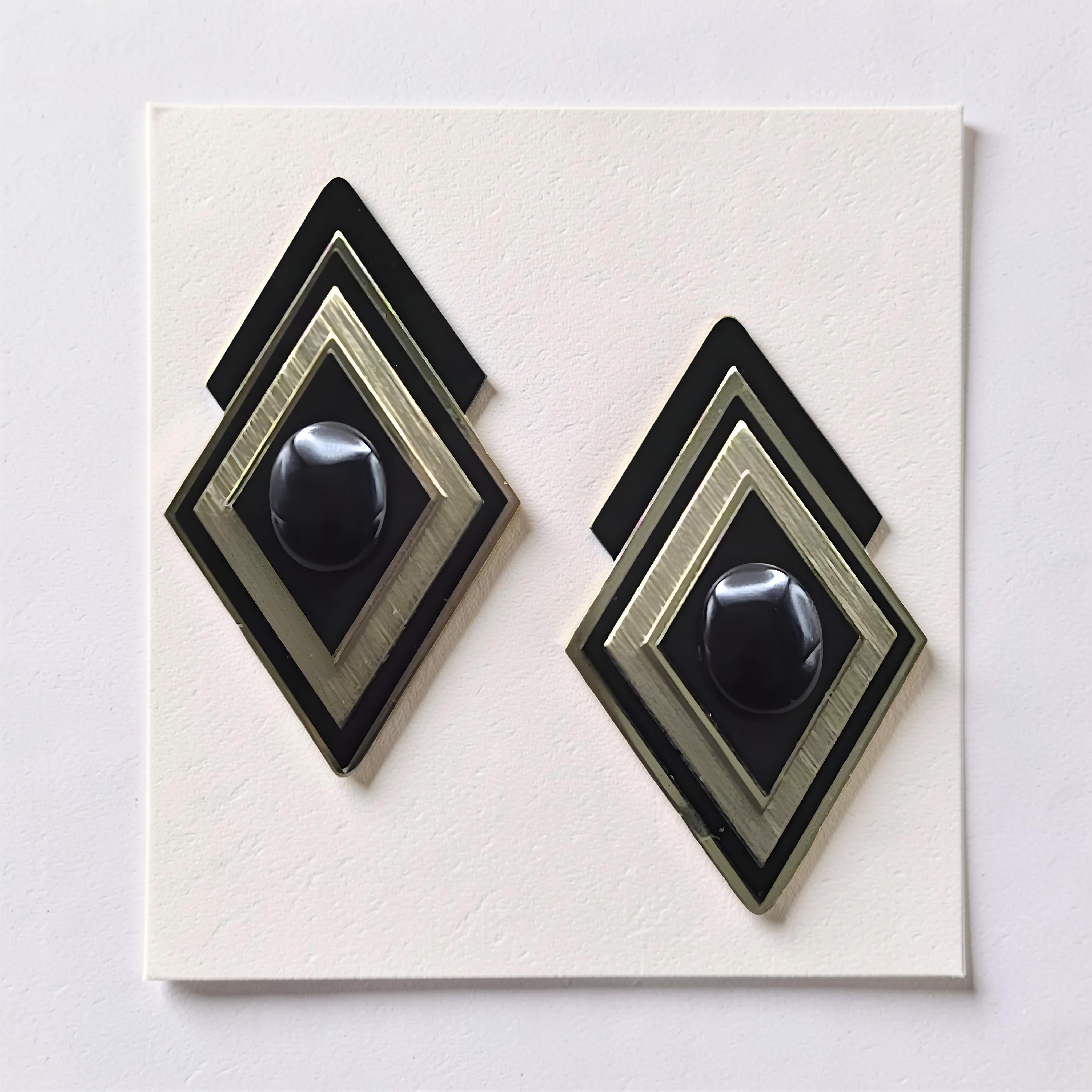 Midnight Diamond Earrings 1.25"