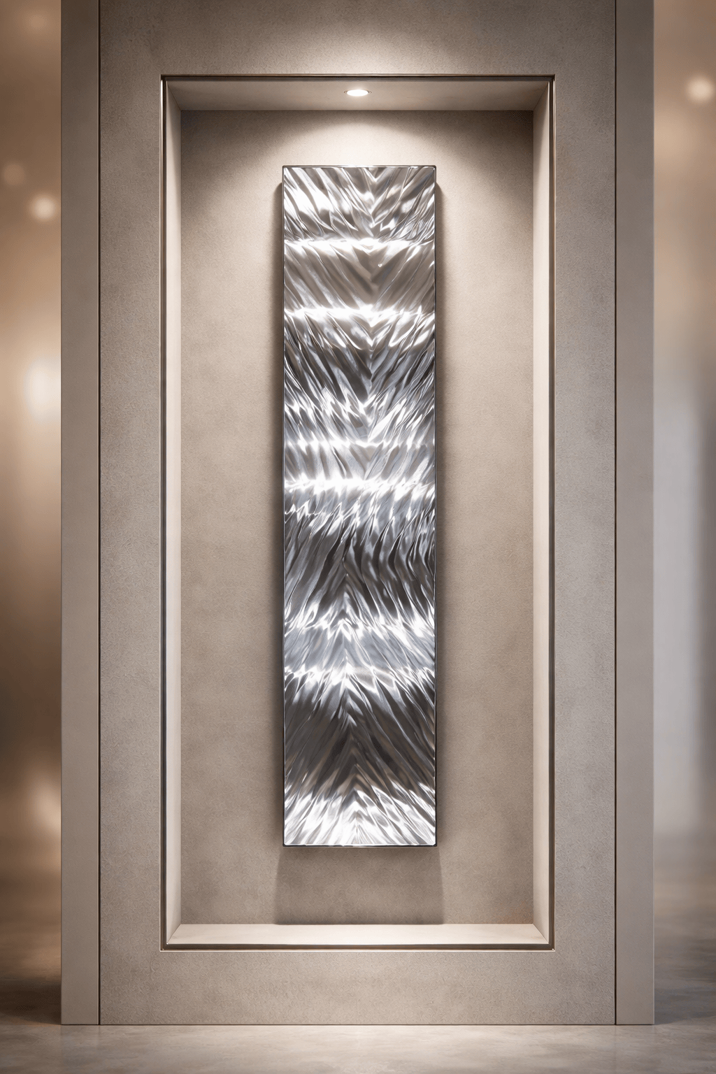 Silver Convergence - Metal Wall Art 10"x46"