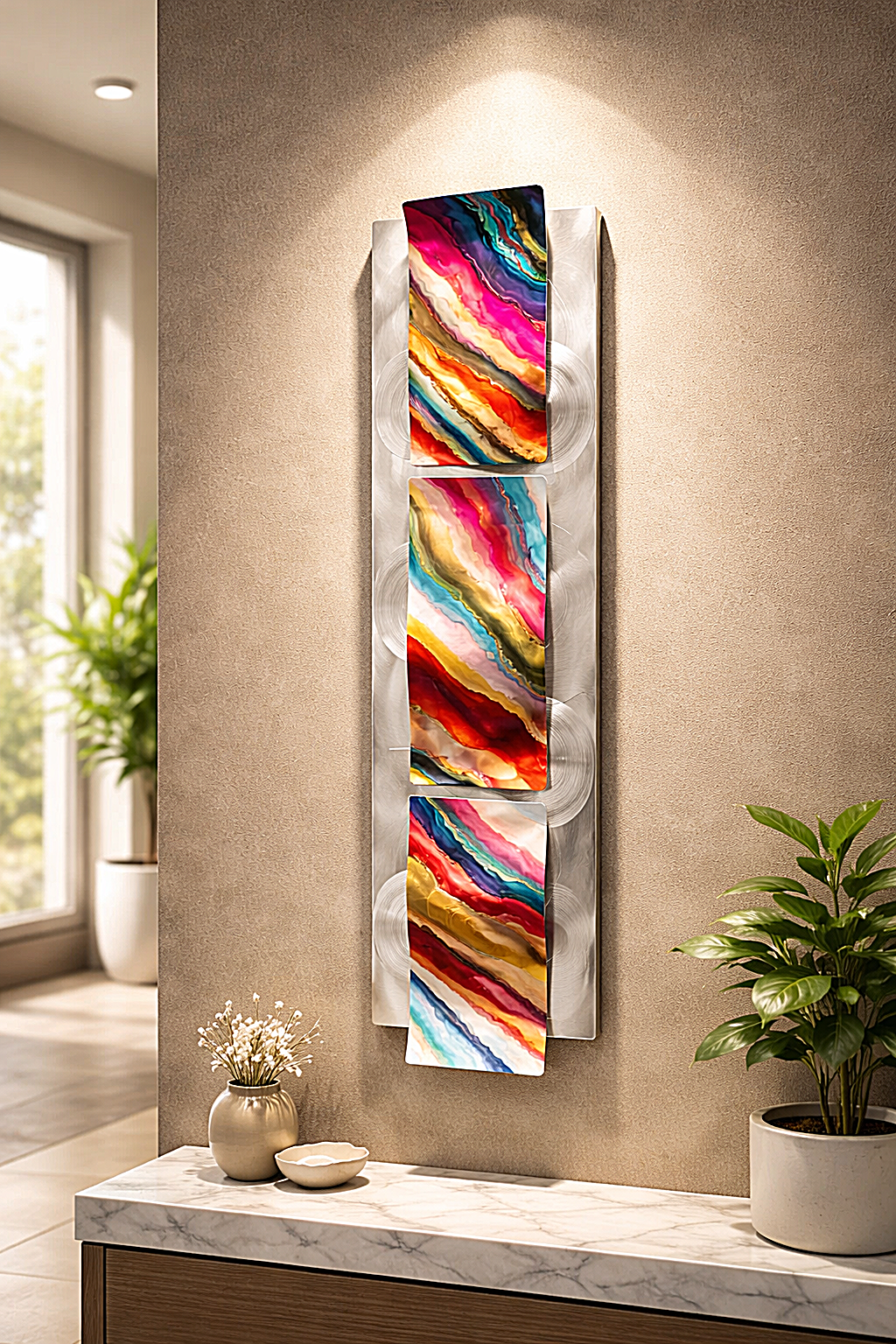 Vibrant Journey - Metal Wave Art 10"x46"