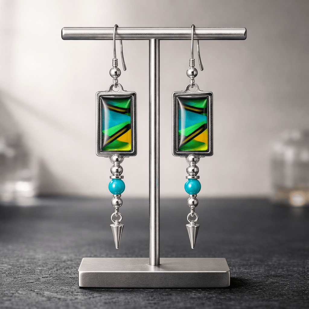Tropical Pathway Earrings 2"
