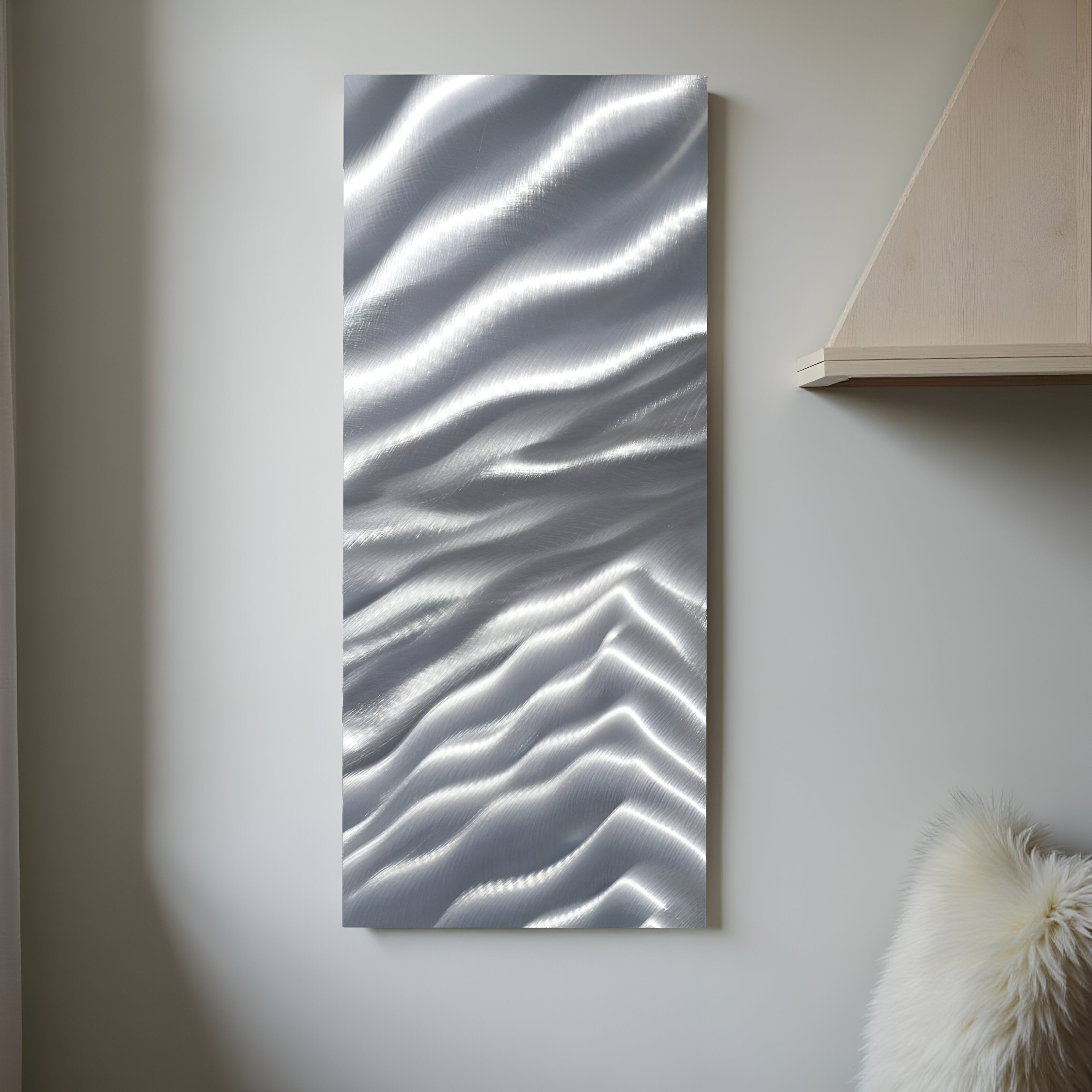 Silver Cascade - Contemporary Metal Wall Art