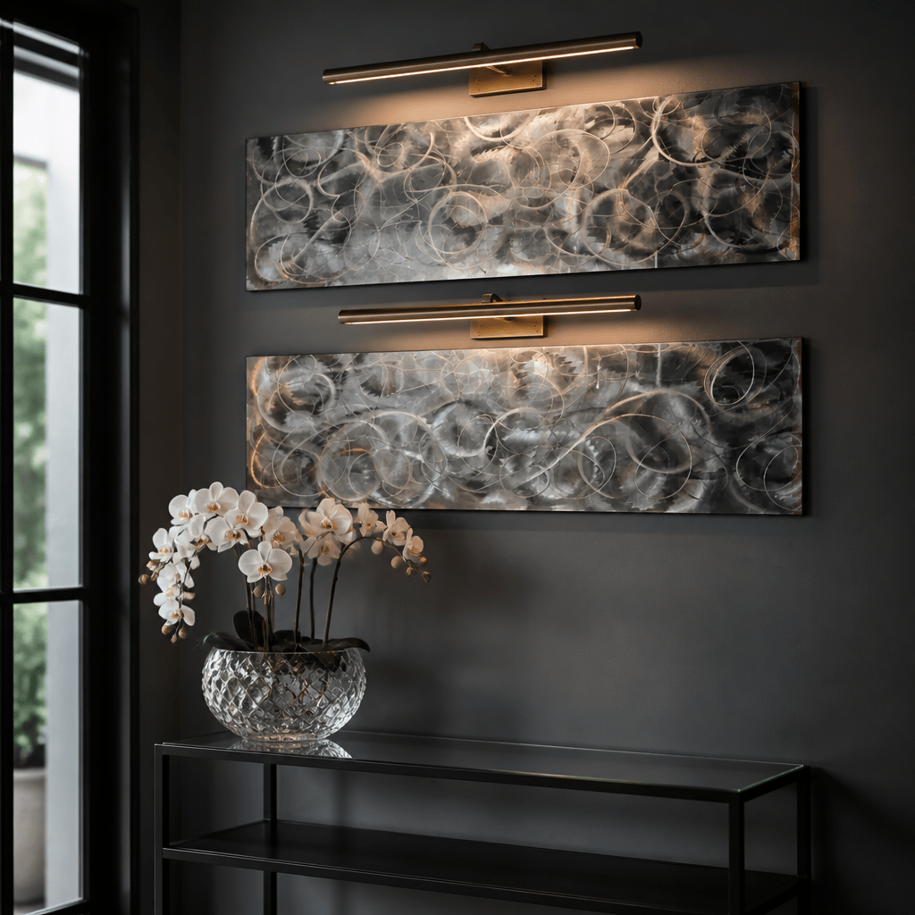 Dual Currents - Metal Wall Art 2-Panel Set 12"x48"