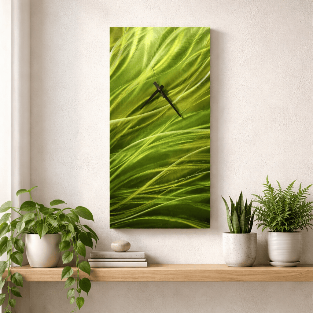 Meadow Breeze - Metal Wall Clock 10"x24"