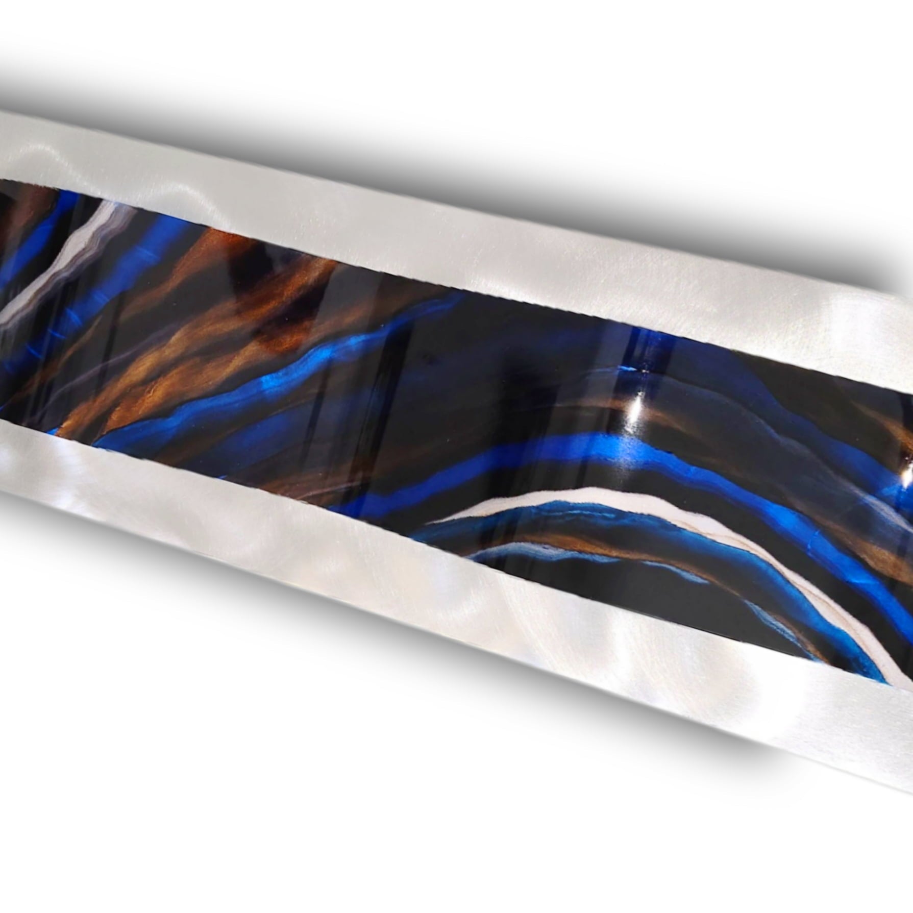 Midnight Indigo - Metal Wave Wall Art 10"x47"