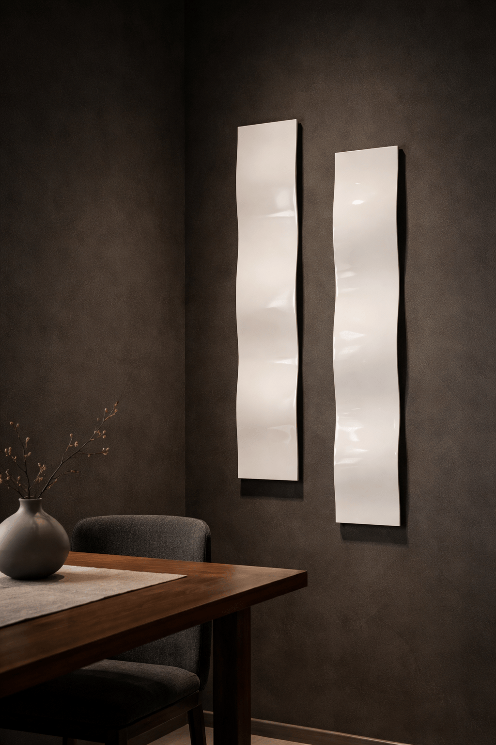 Pure Elegance - 2 Metal Wave Art 6"x48"each