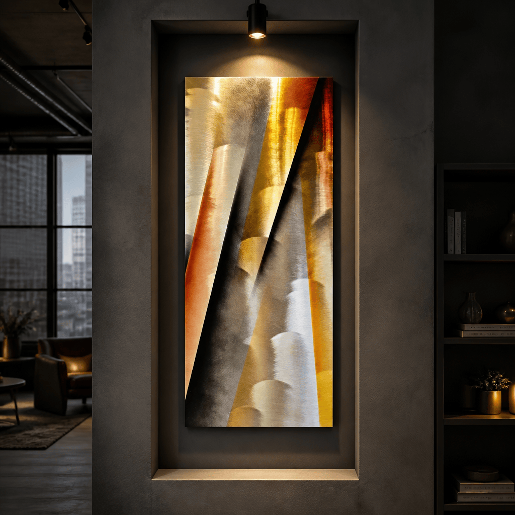 Gilded Fault - Metal Wall Art 10"x24"