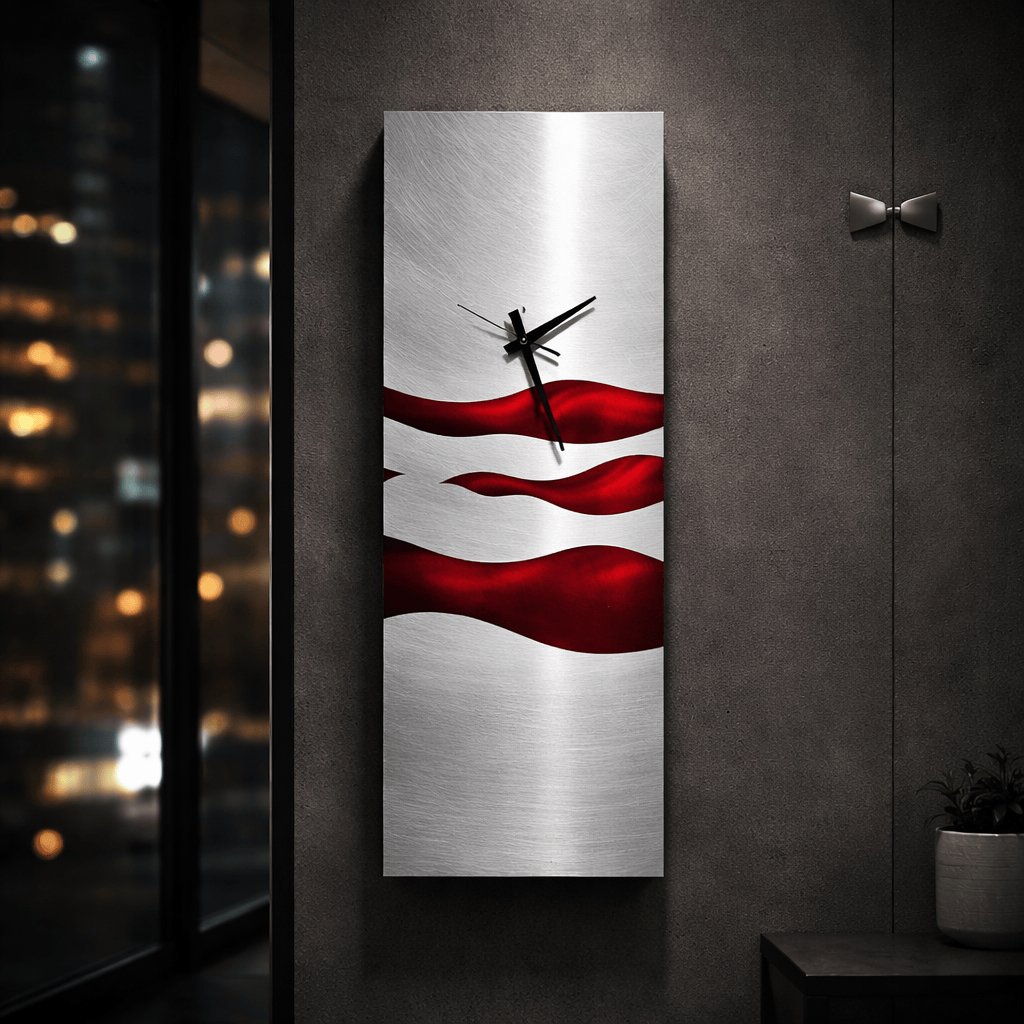 Crimson Tide Clock - Metal Wall Clock 9"x24" (c25)