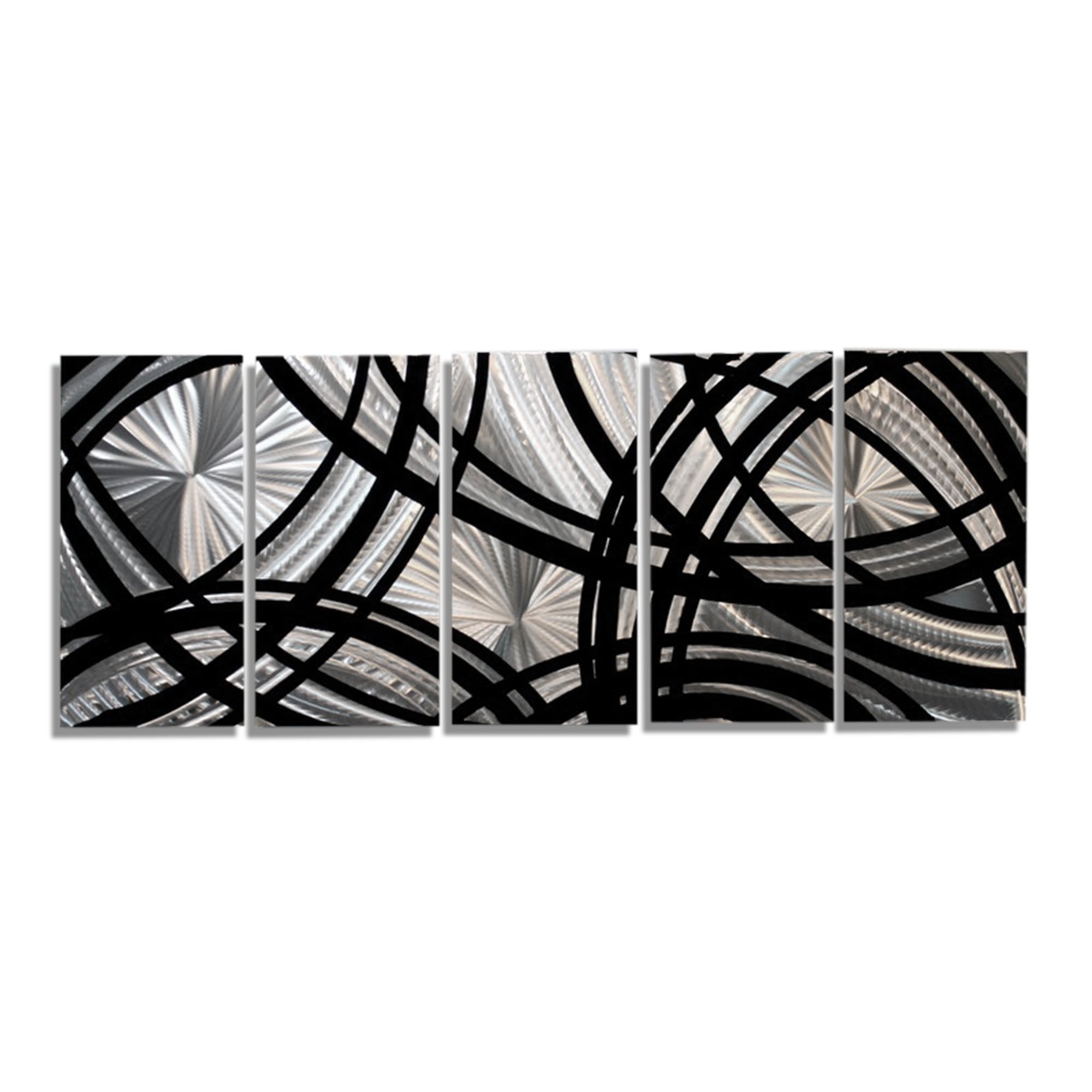 Orbital Weave - 5-Panel Metal Wall Art 64"x24"