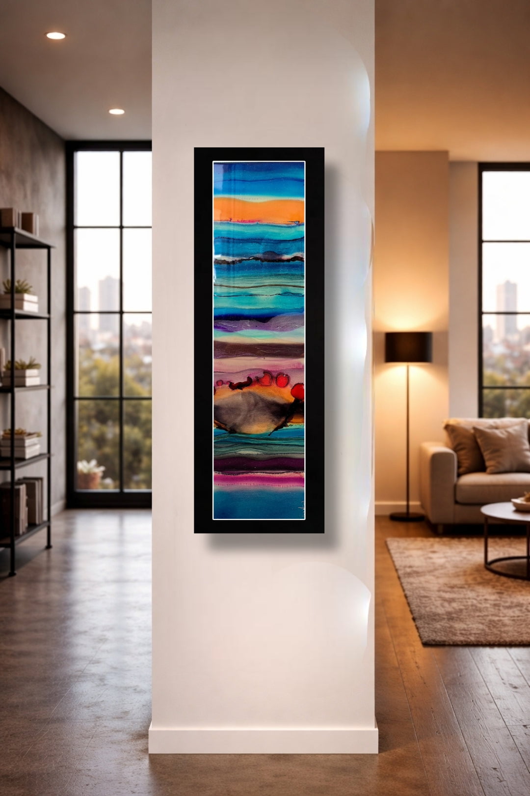 Jewel Strata - Metal Wall Art 9"x27"