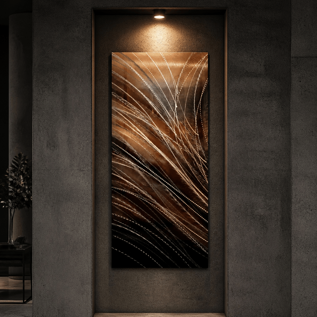 Bronze Veil - Metal Wall Art 12"x24"