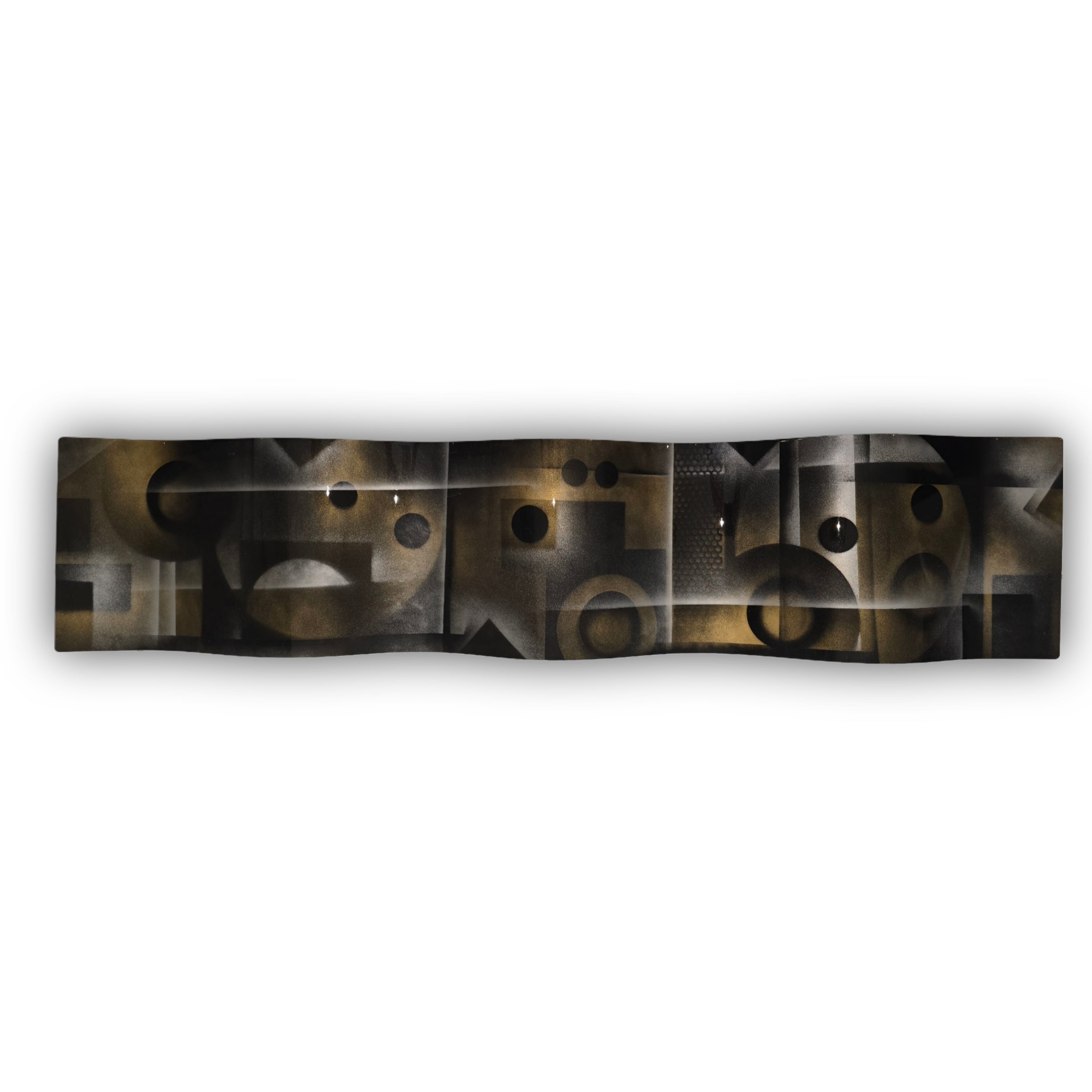 Geometric Shadows - Metal Wave Art 10"x46"