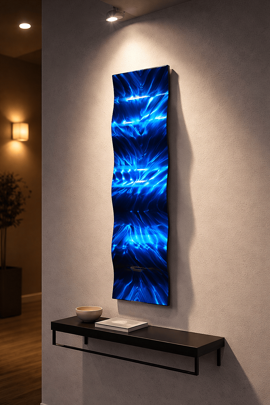 Electric Depths - Metal Wave Art 10"x46"