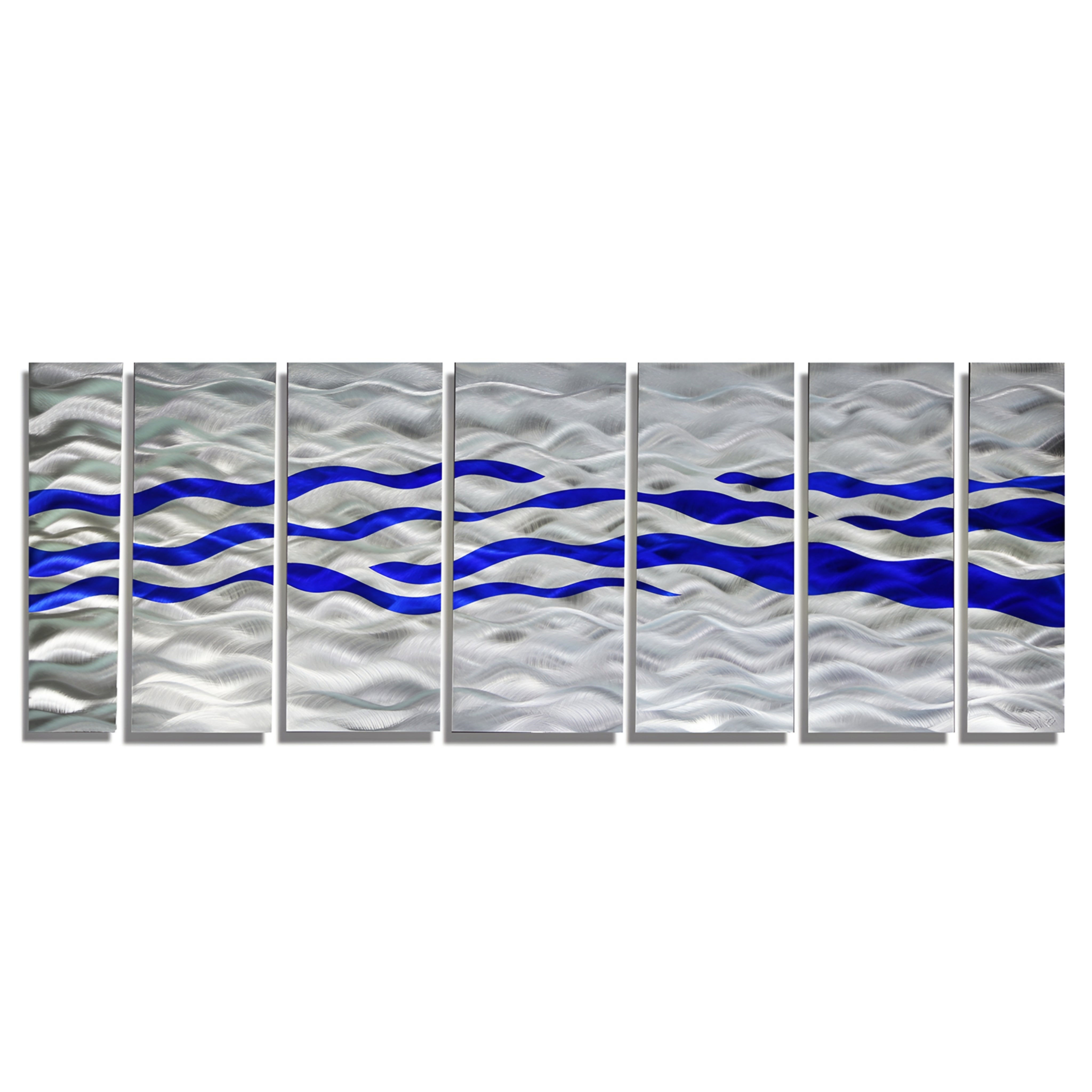 Infinite Waves - 7-Panel Metal Wall Art 68"x24"