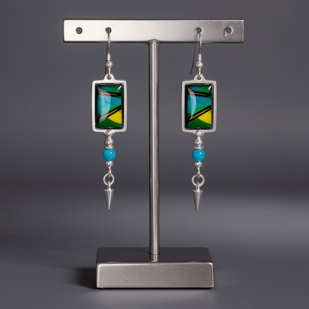 Tropical Pathway Earrings 2"
