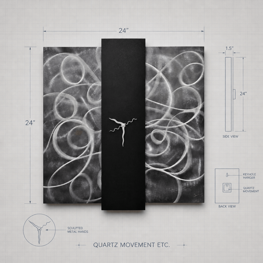 (The Unraveling) - Metal Wall Clock 24"x24"