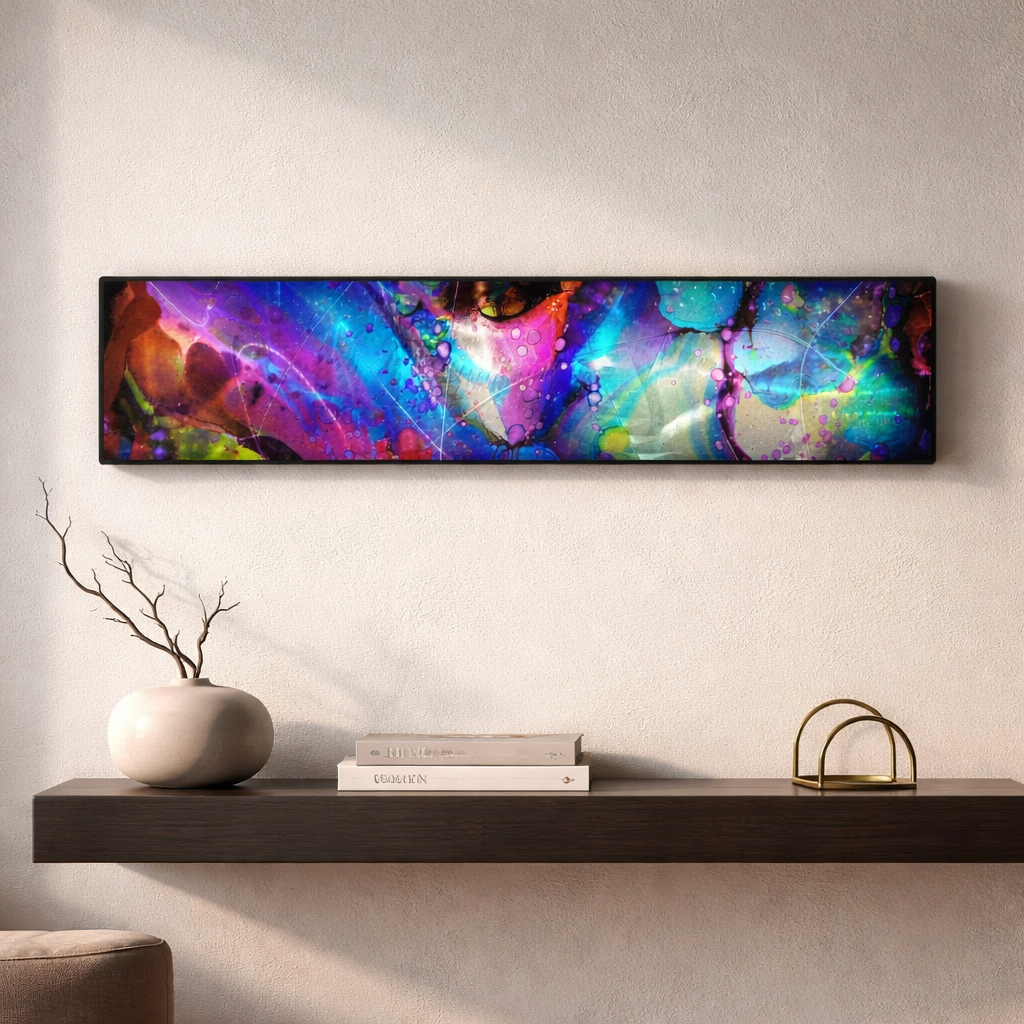 Indigo Pulse - Metal Wall Art 8"x36" (gem w36)