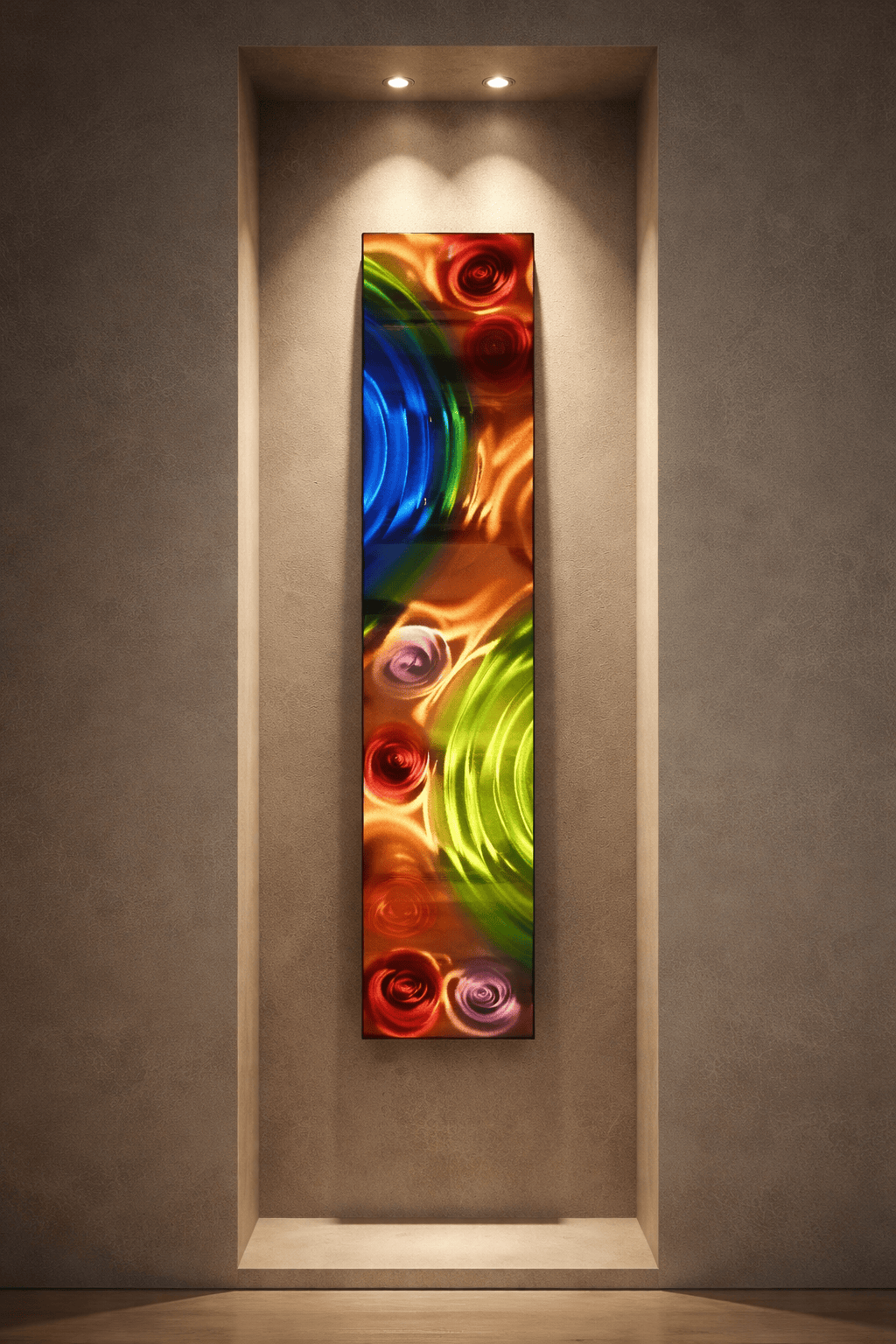 Rainbow Vortex - Metal Wave Art 10"x46"