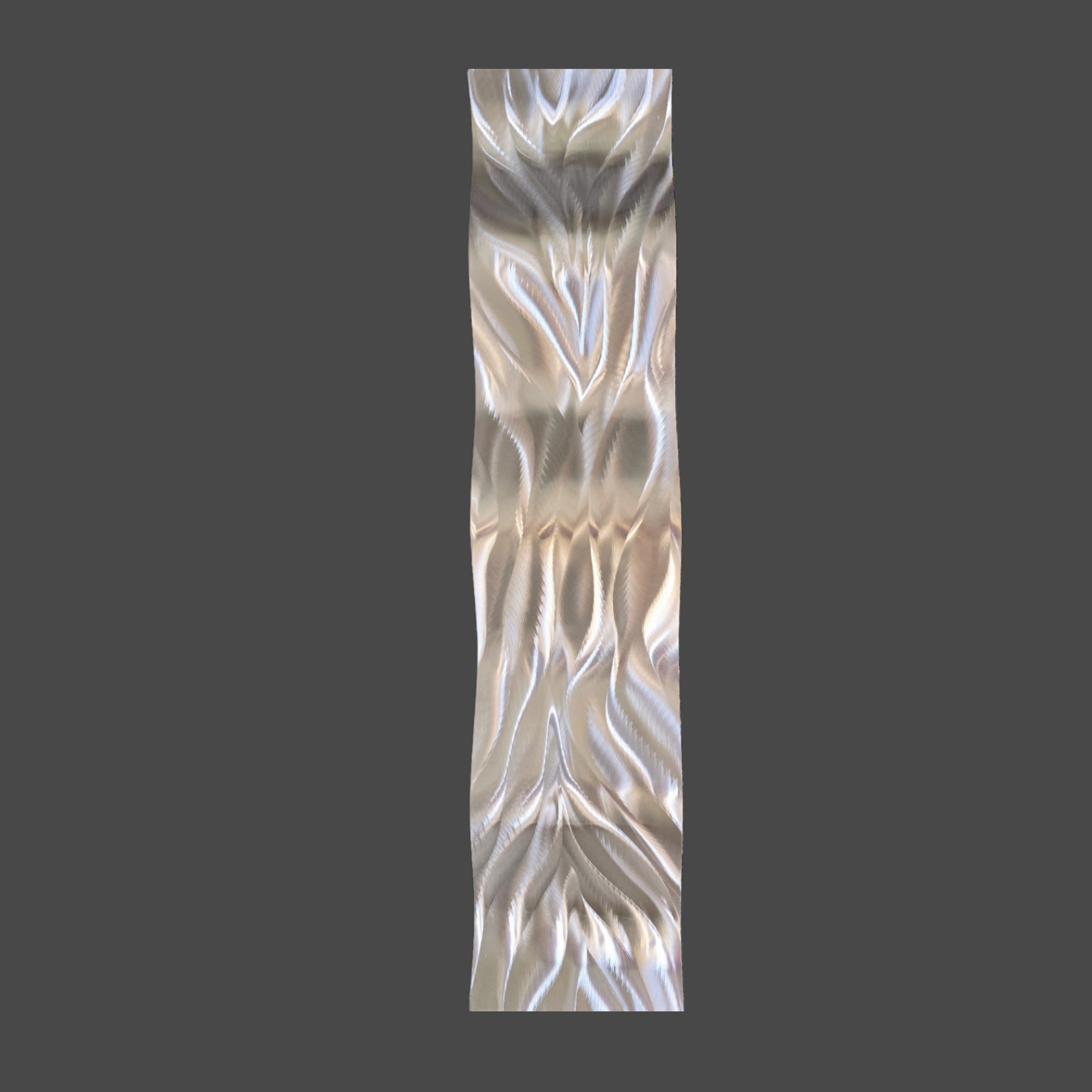 Silver Stillness - Metal Wave Wall Art 10"x46"