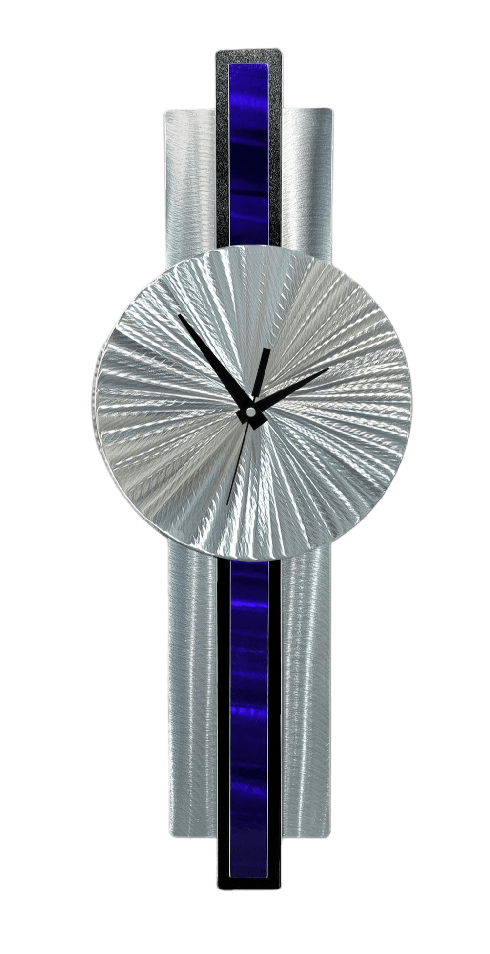 Blue Orbit - Metal Wall Clock 10"x32"