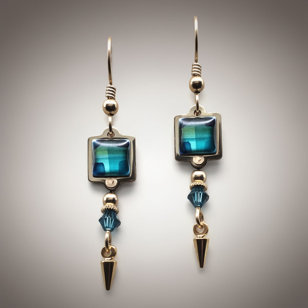 Emerald Elegance Earrings 1.25"