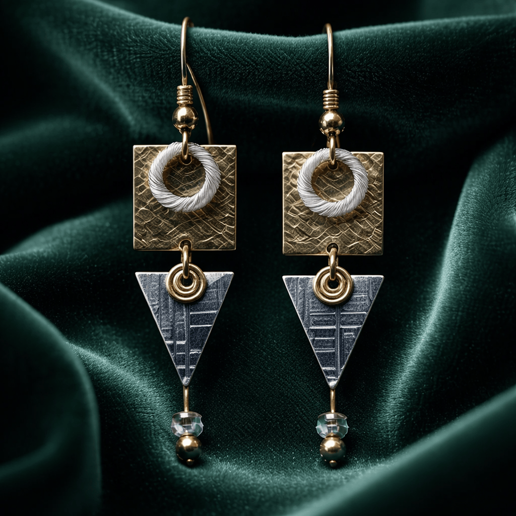 Architectural Elements Dangle Earrings 1.5"