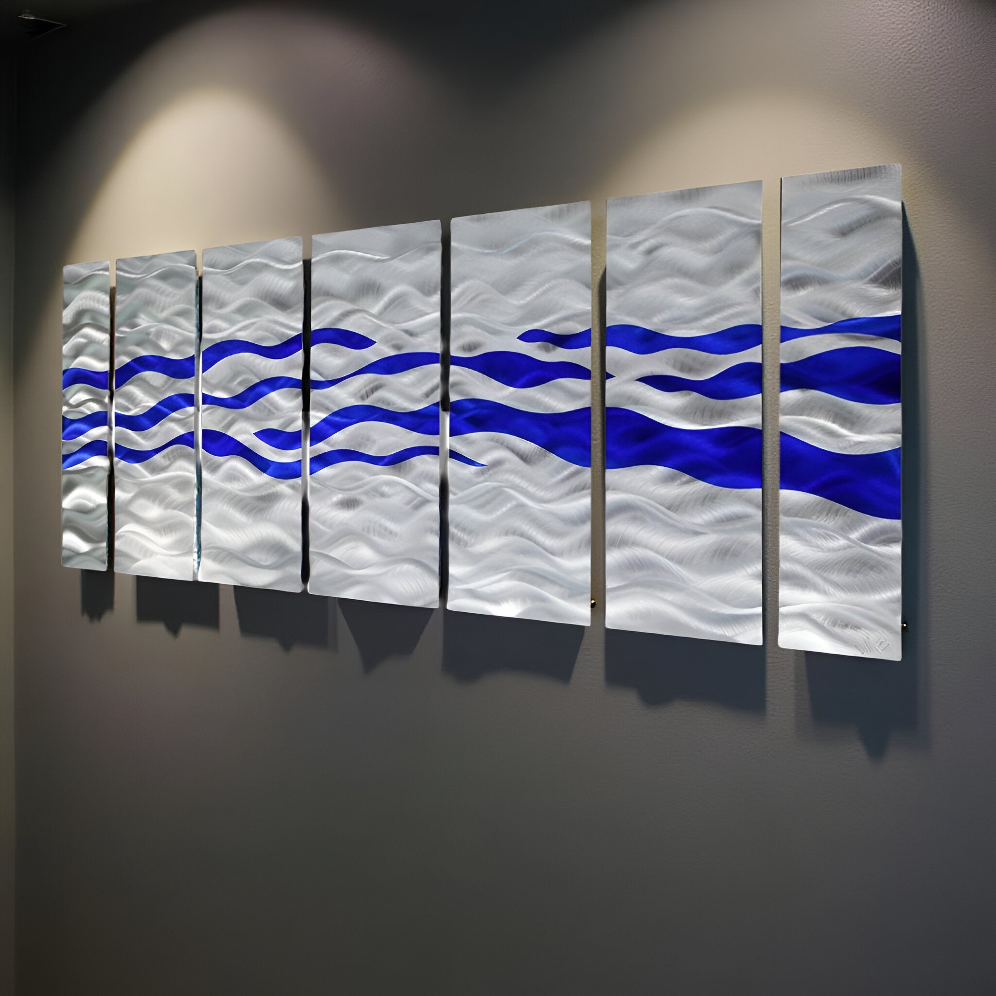 Infinite Waves - 7-Panel Metal Wall Art 68"x24"