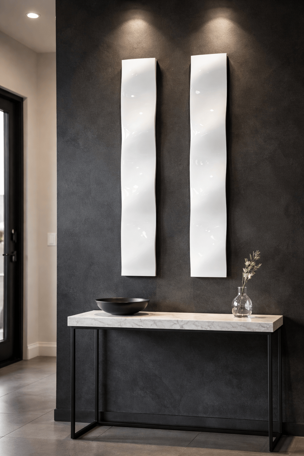 Pure Elegance - 2 Metal Wave Art 6"x48"each